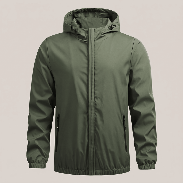 Maxwell Haven jacket in dark green with hood and zipped side pockets