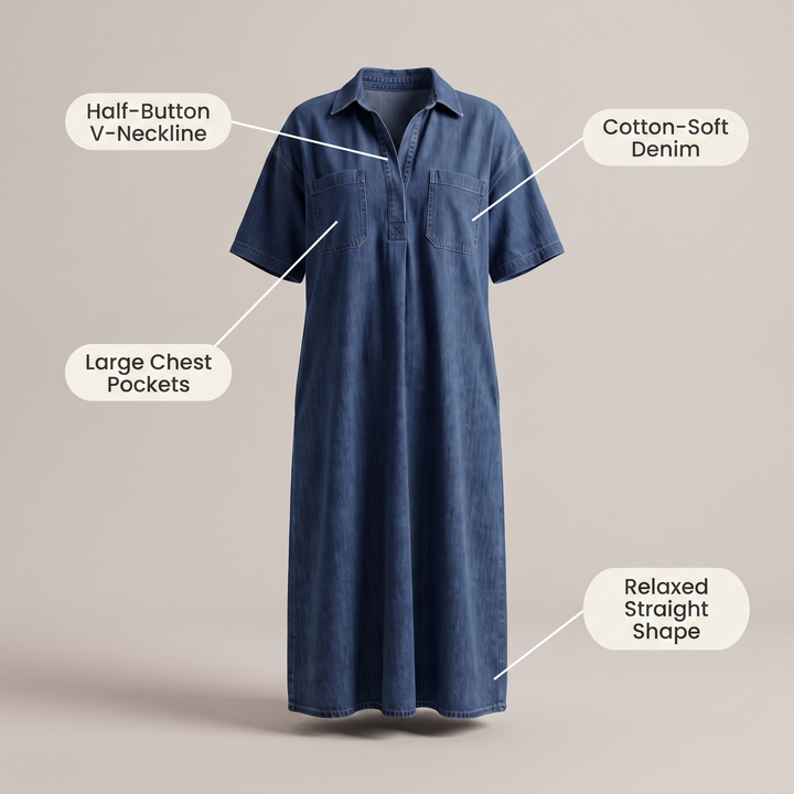 ROXLEY POCKET DENIM SHIRT DRESS