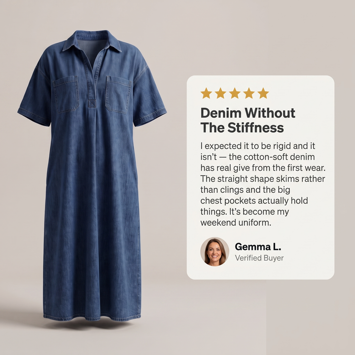 ROXLEY POCKET DENIM SHIRT DRESS