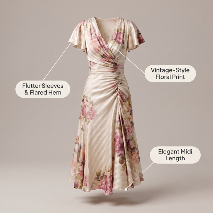 SATIN ELEGANCE MIDI DRESS