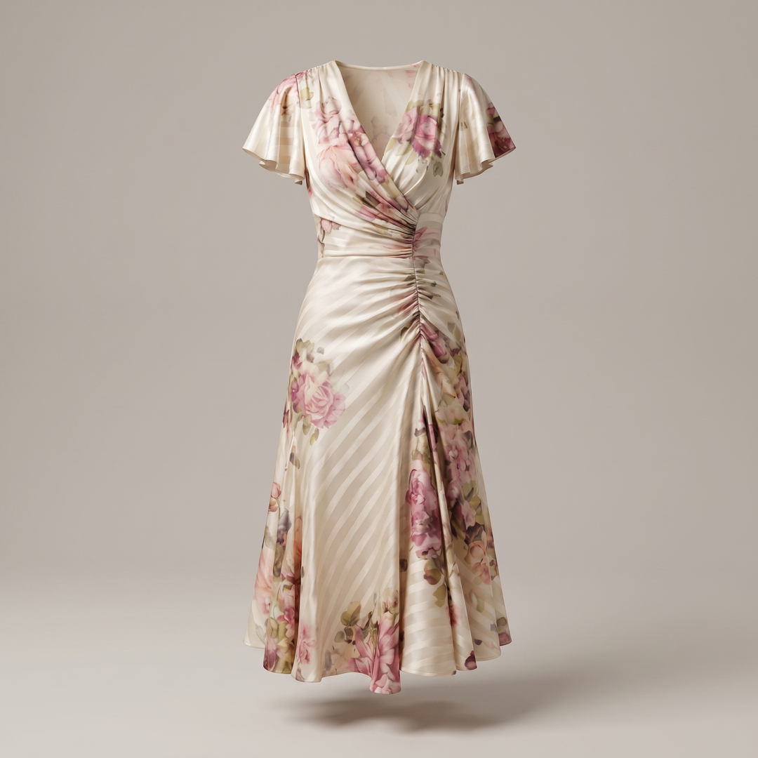 SATIN ELEGANCE MIDI DRESS