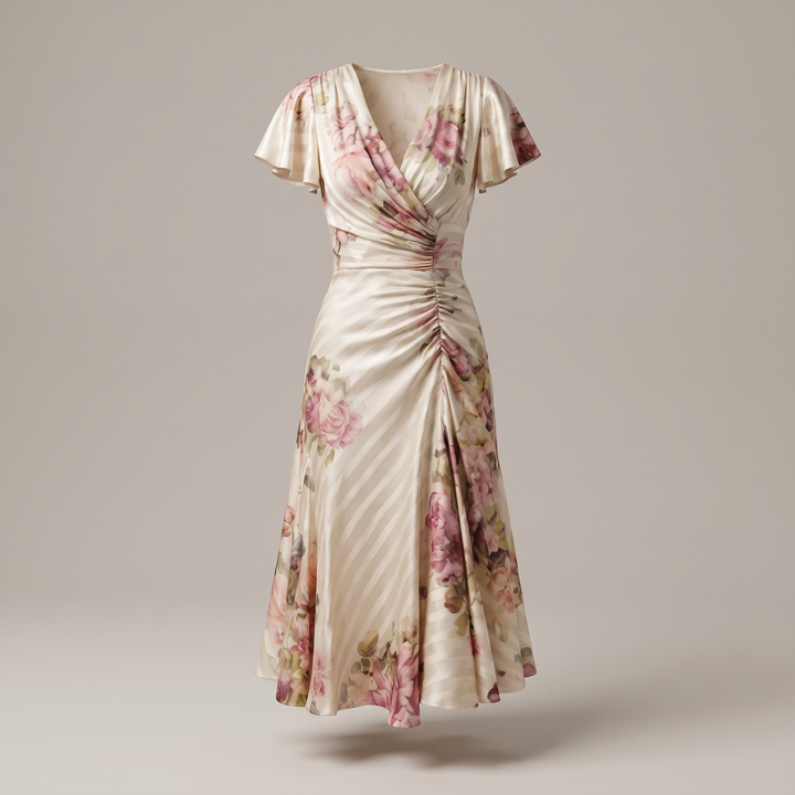 SATIN ELEGANCE MIDI DRESS